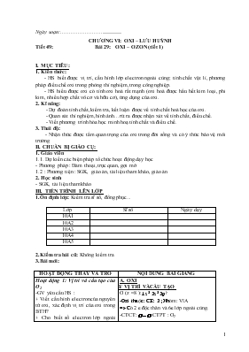 Bài giảng Tiết 49 Bài 29 Oxi  Ôzon (tiết 1)